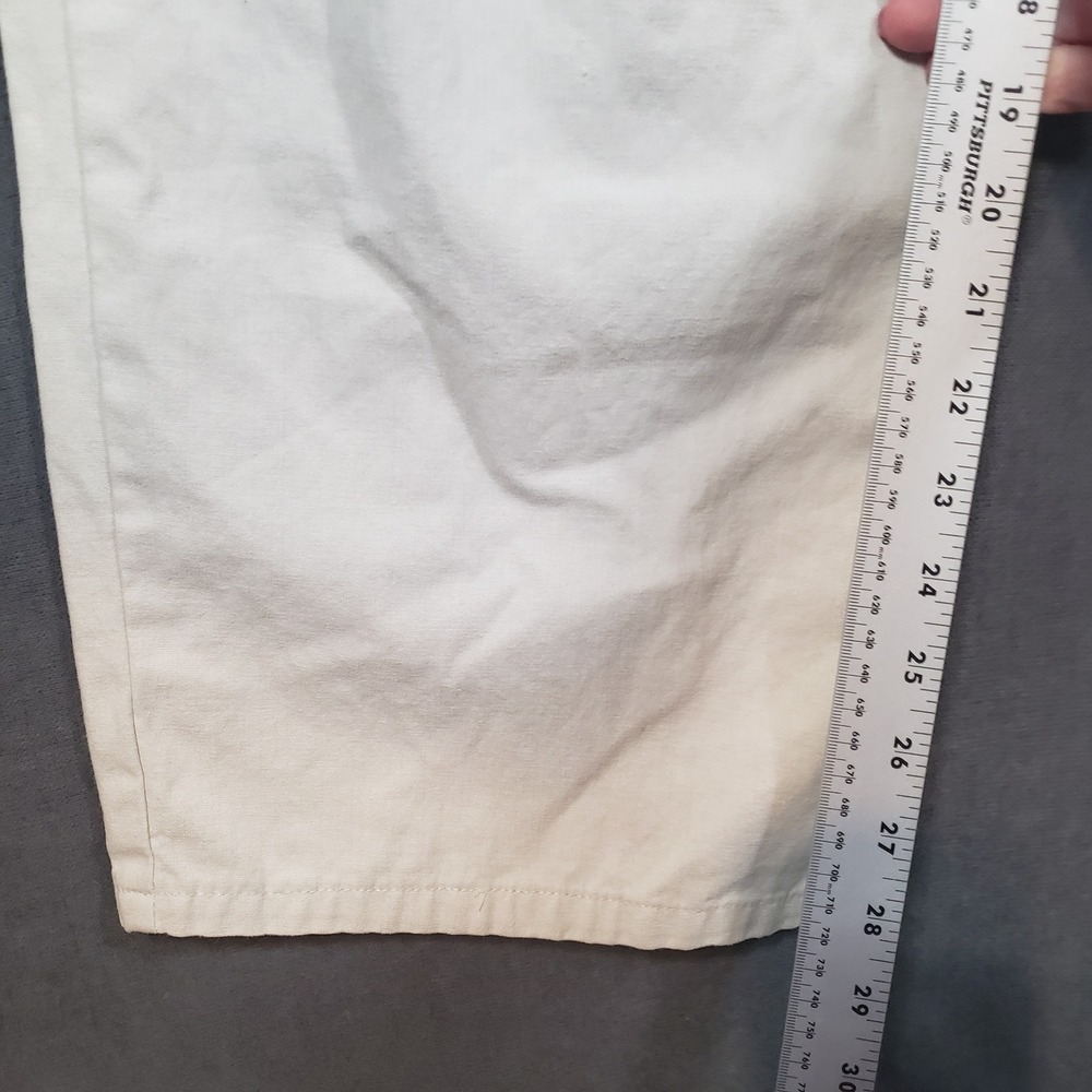 Route 66 Cargo Pants Womens 14 Cream Ramie Cotton Straight Leg Utility - Picture 6 of 9